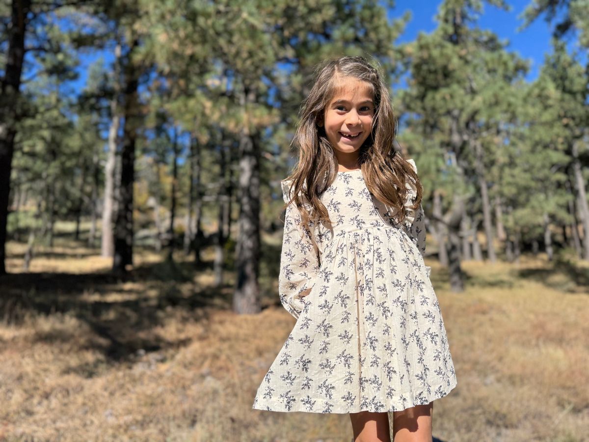Anya Dress-Charcoal Floral/V1841