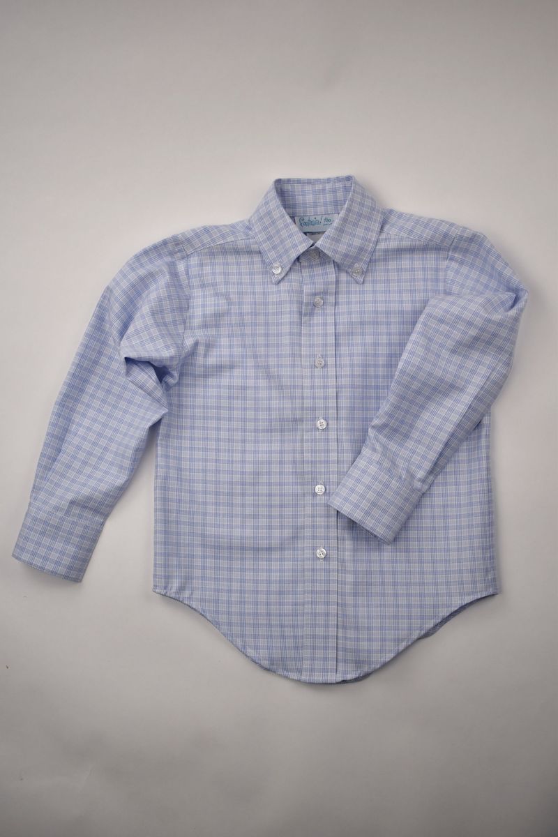Button Down Shirt-Peri Plaid