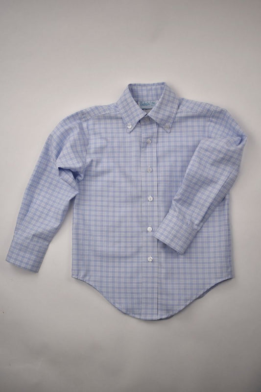 Button Down Shirt-Peri Plaid