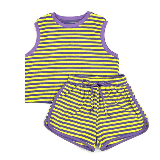 Striped Terry Short Set