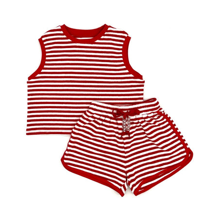 Striped Terry Short Set