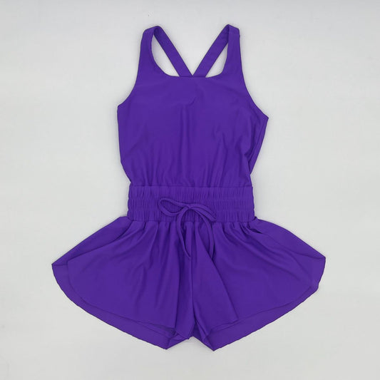 Purple Athletic Butterfly Romper