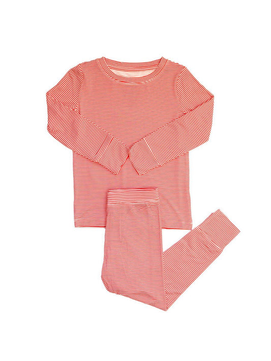 Mini Stripe 2 PC PJ Set/Red