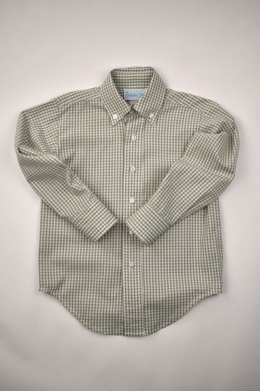 Sage Check Button Down