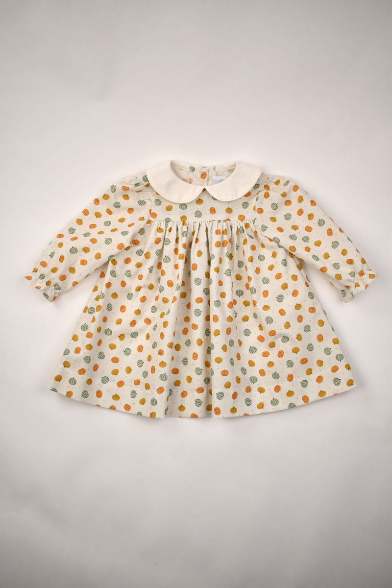 LS Pumpkin Print Dress