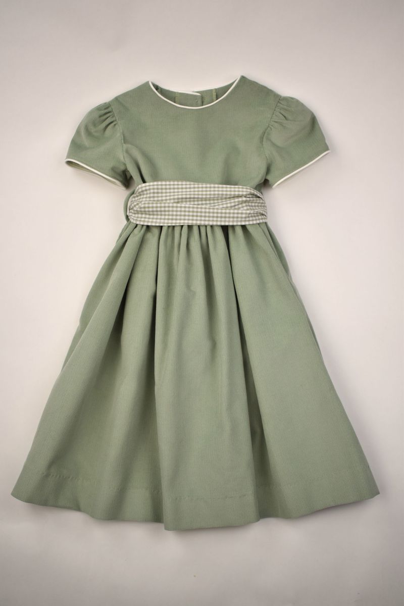 Sage Cord Waistline Dress
