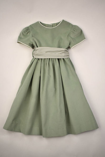 Sage Cord Waistline Dress