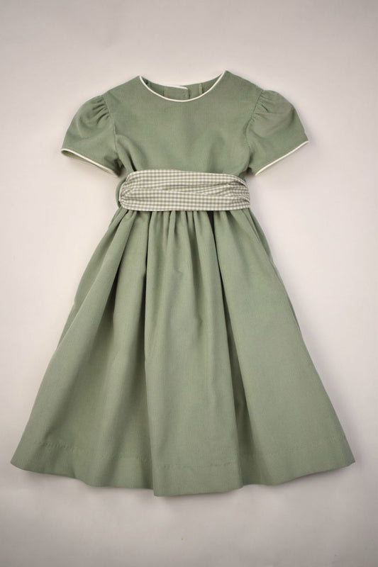 Sage Cord Waistline Dress