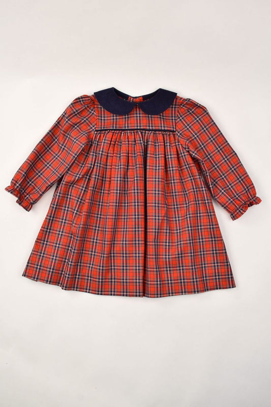 LS Red Plaid Dress-79462
