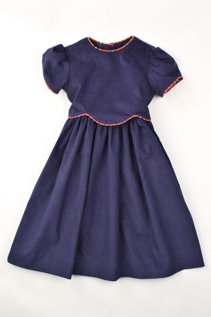 Navy Cord Waistline Dress-79461