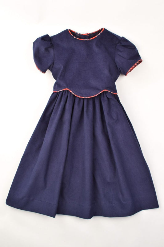 Navy Cord Waistline Dress-79461