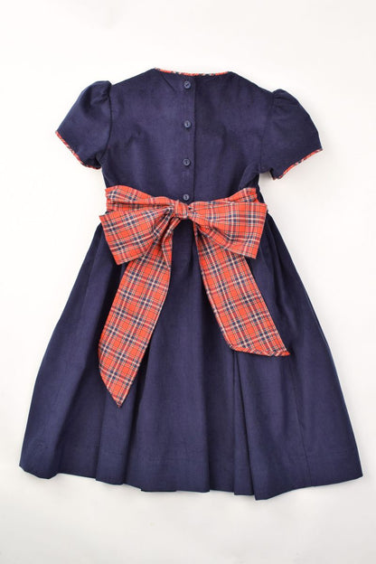 Navy Cord Waistline Dress-79461