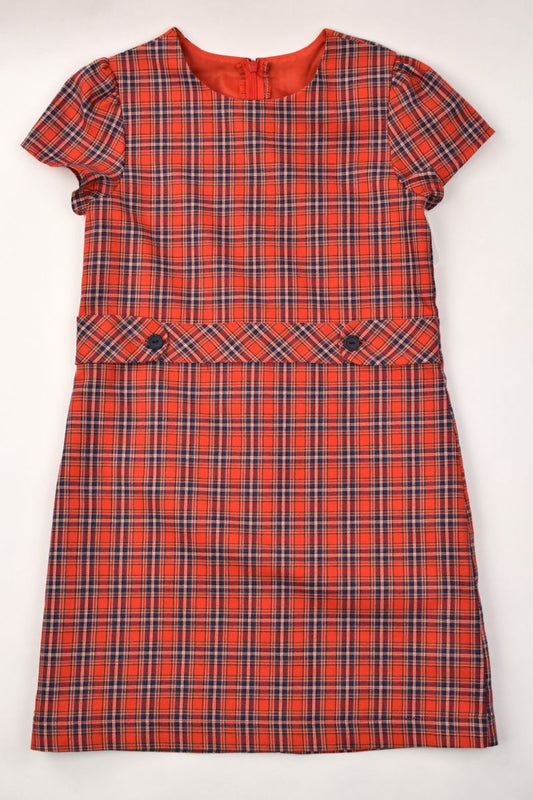 Red Plaid A Line Dress-79463