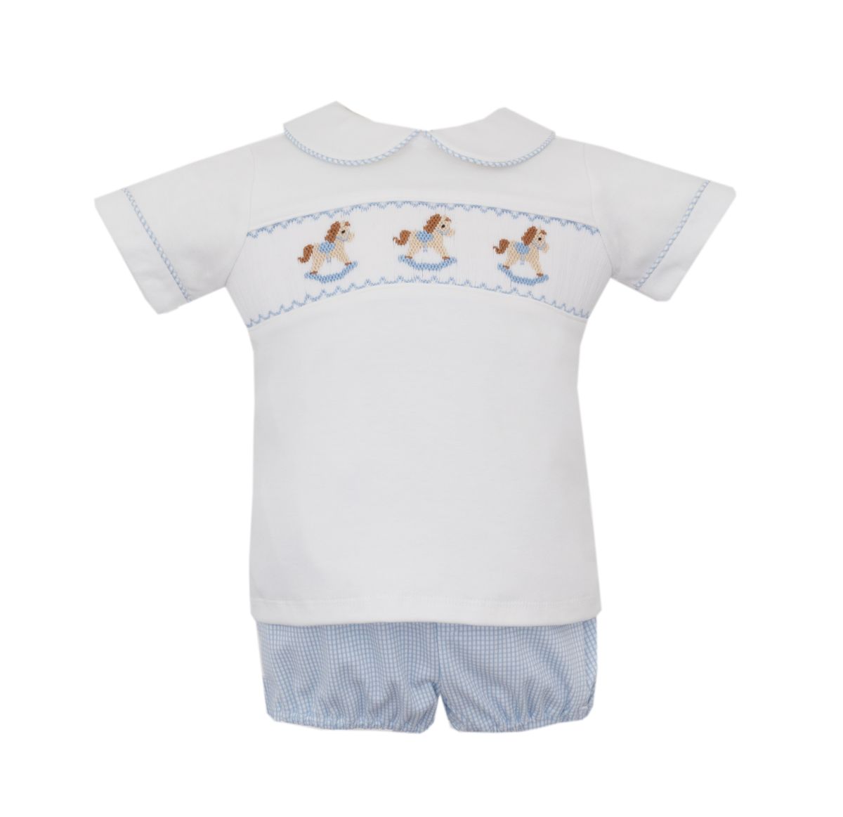 Bl Check Rocking Horse Diaper Set-438M