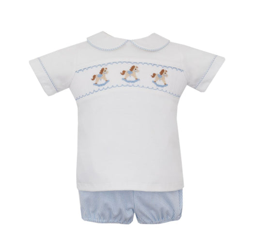 Bl Check Rocking Horse Diaper Set-438M