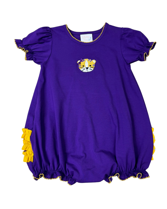 Purple & Gold Tiger Ruffle Bubble