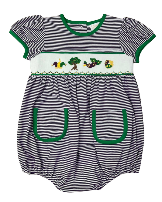 Girl Mardi Gras Smock Bubble