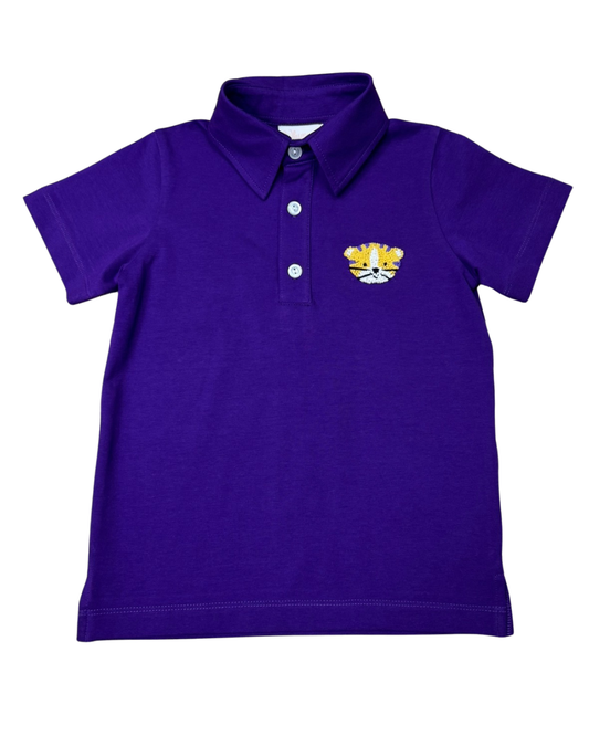 Purple & Gold Tiger Polo