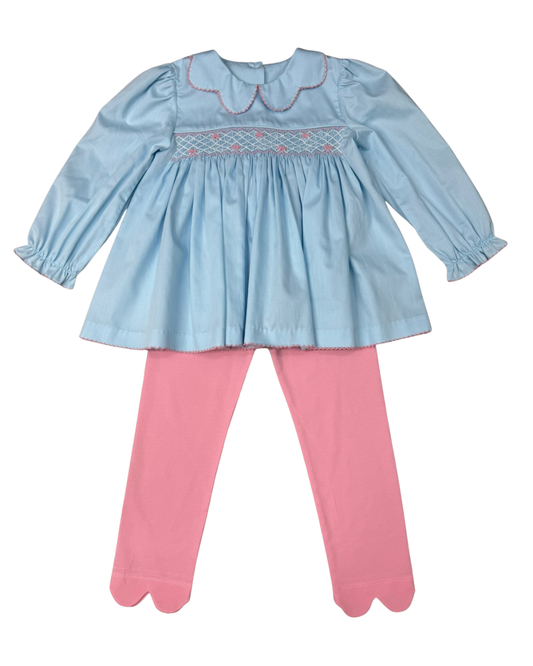 Bitty Bella Bow Smocked Pant Set