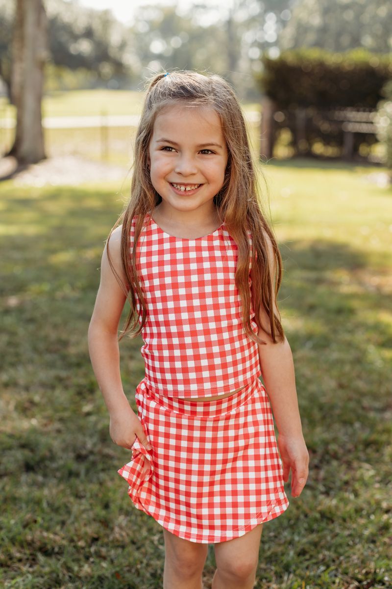 Gingham Skirt Set