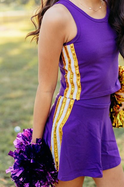 Sequins Side Skort Set