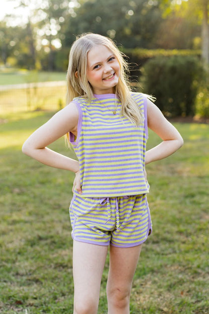 Striped Terry Short Set
