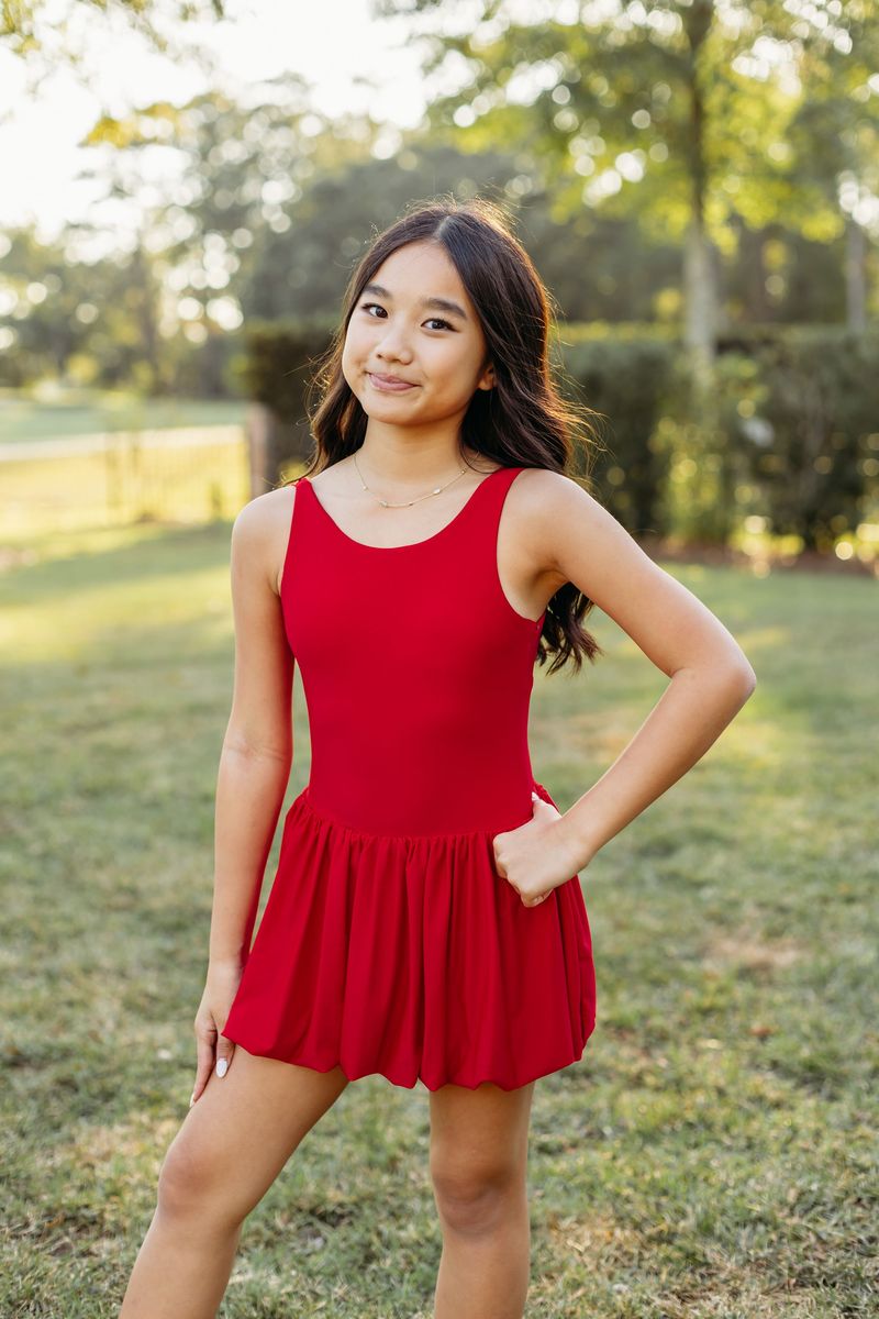 Red Athletic Bubble Dress