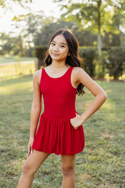 Red Athletic Bubble Dress
