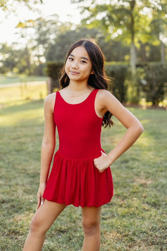 Red Athletic Bubble Dress