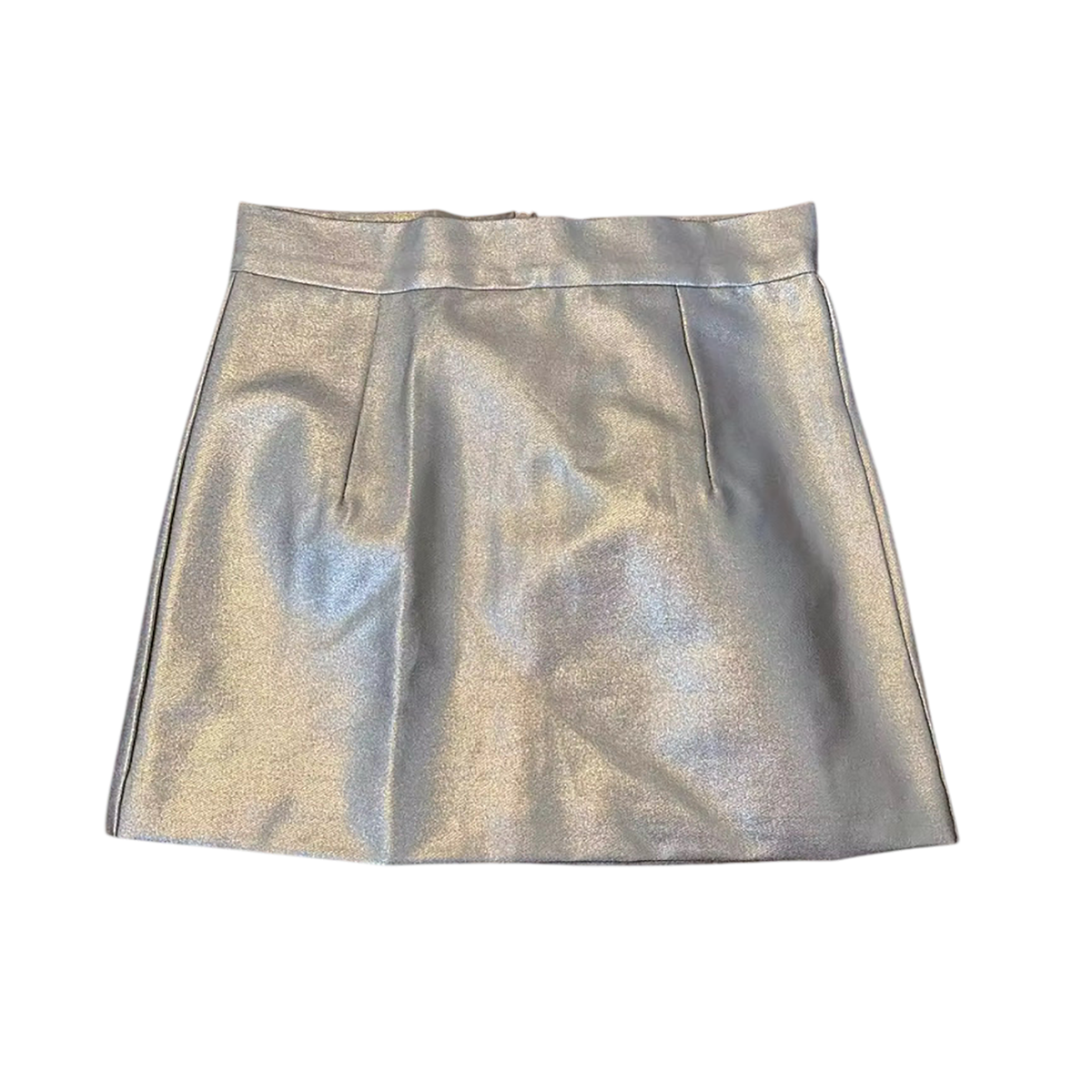 Zip Back Gold Mini Skirt