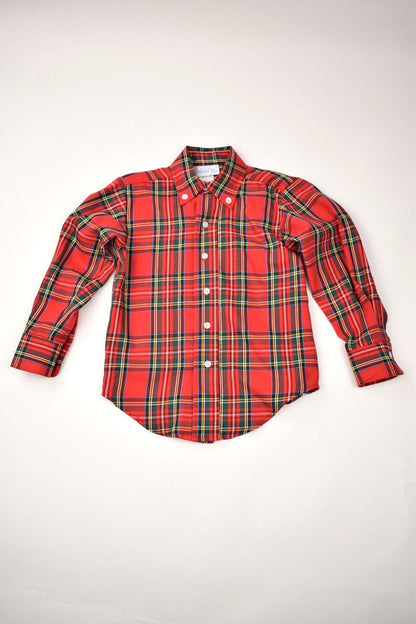 Button Down Shirt-Red Plaid/79401