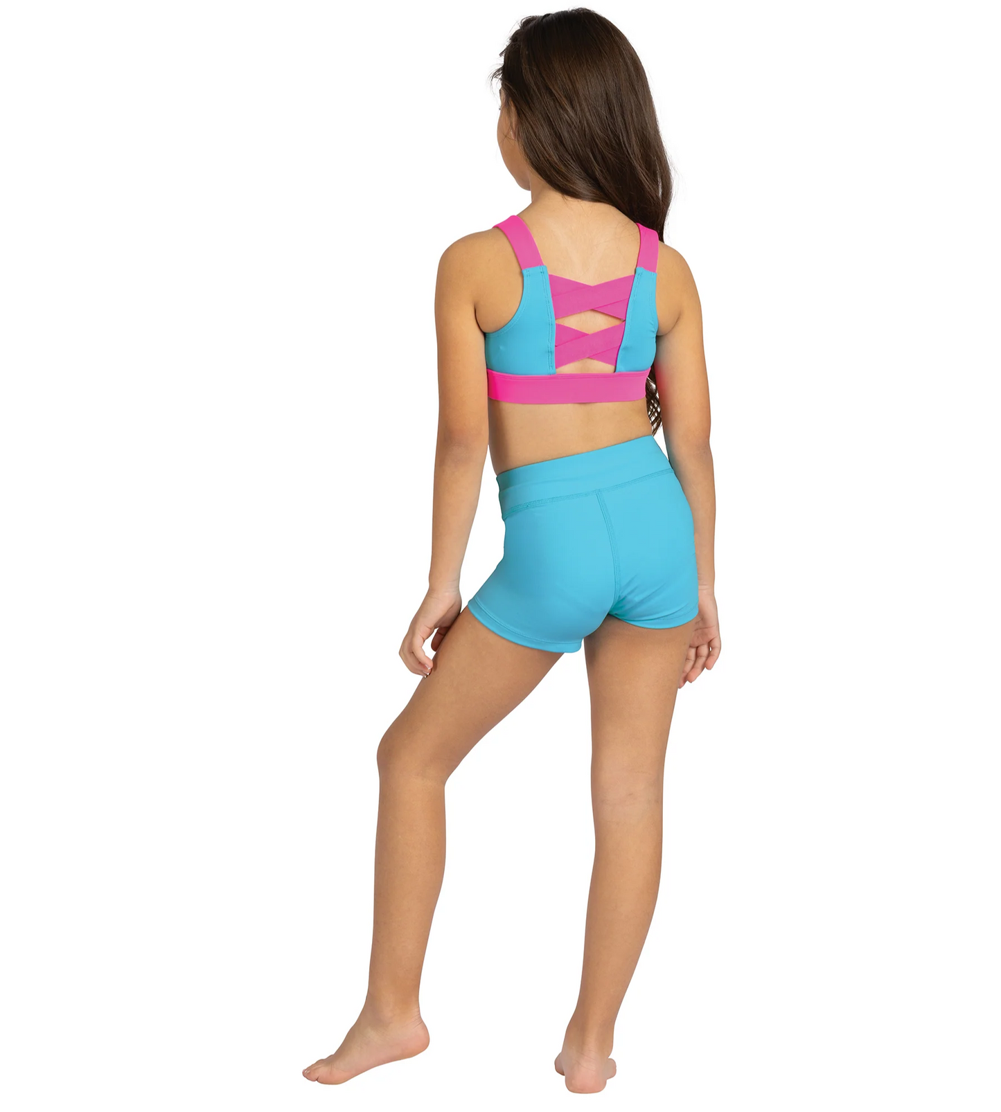Cross Strap Top - Blue/Pink