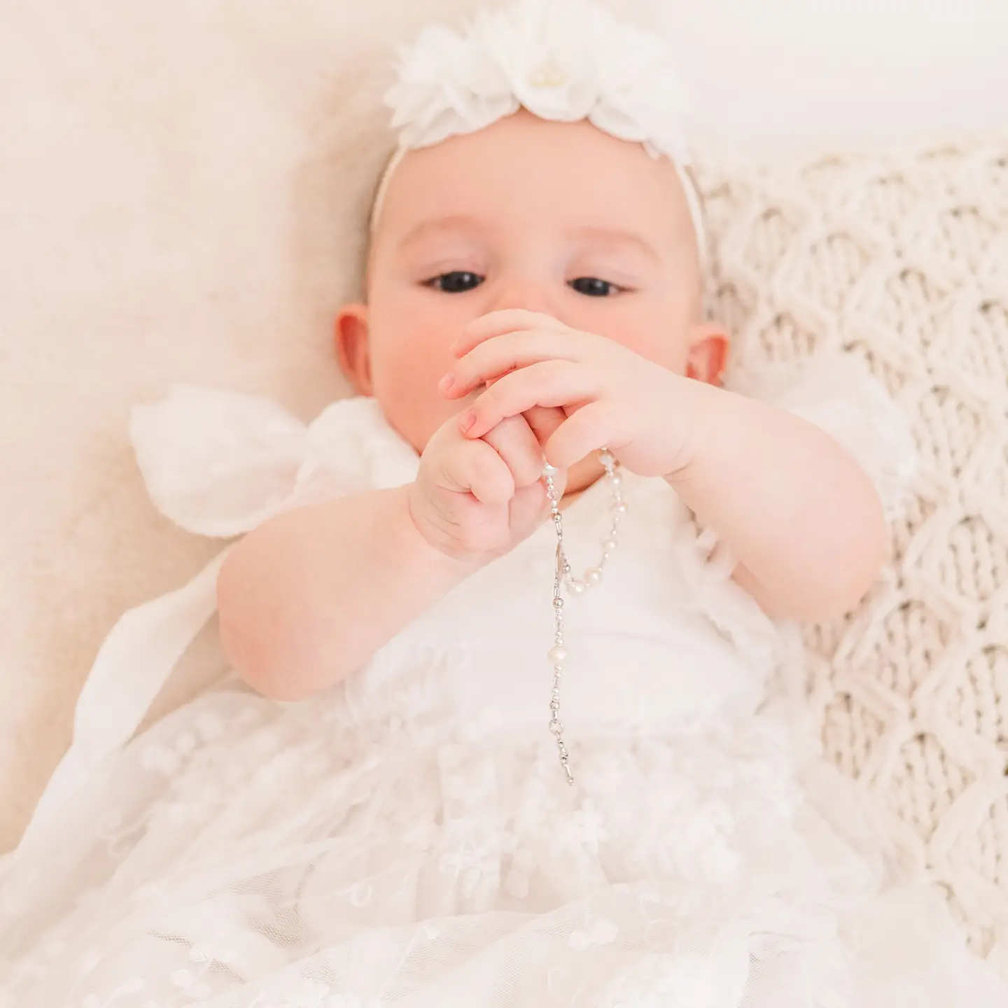 White Rosary - Sterling Silver