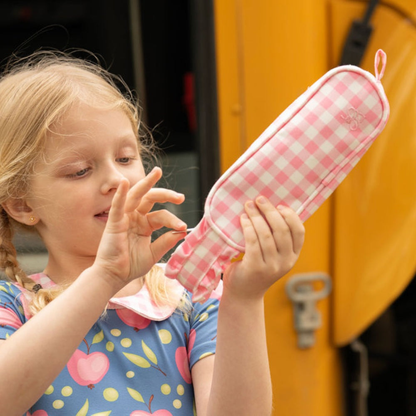 Pink Gingham Pencil Case