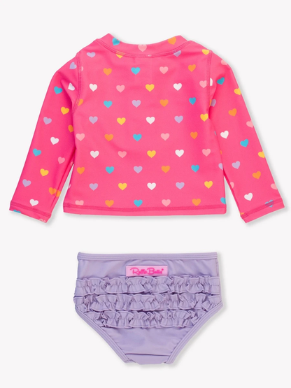 Zip Rashguard 2PC - Colorful Hearts