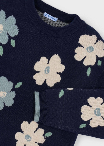 Floral Sweater - Navy