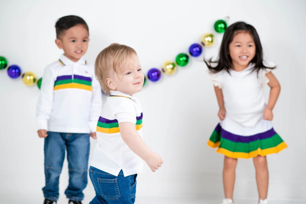 Mardi Gras Stripe L/S Tee