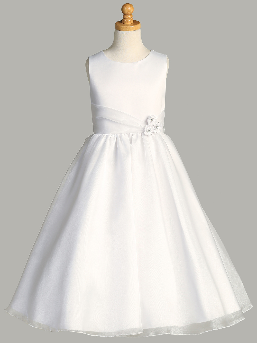 Satin Crystal Organza Dress