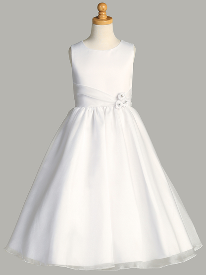 Satin Crystal Organza Dress
