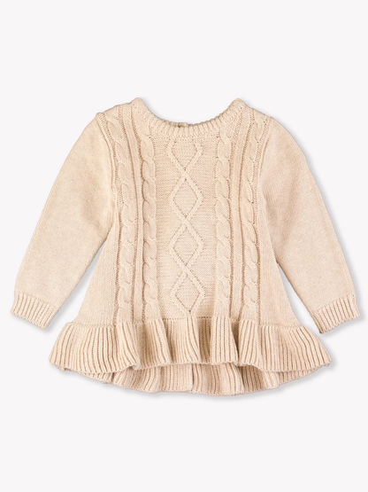 Ruffle Cable Knit Sweater - 1AP0680