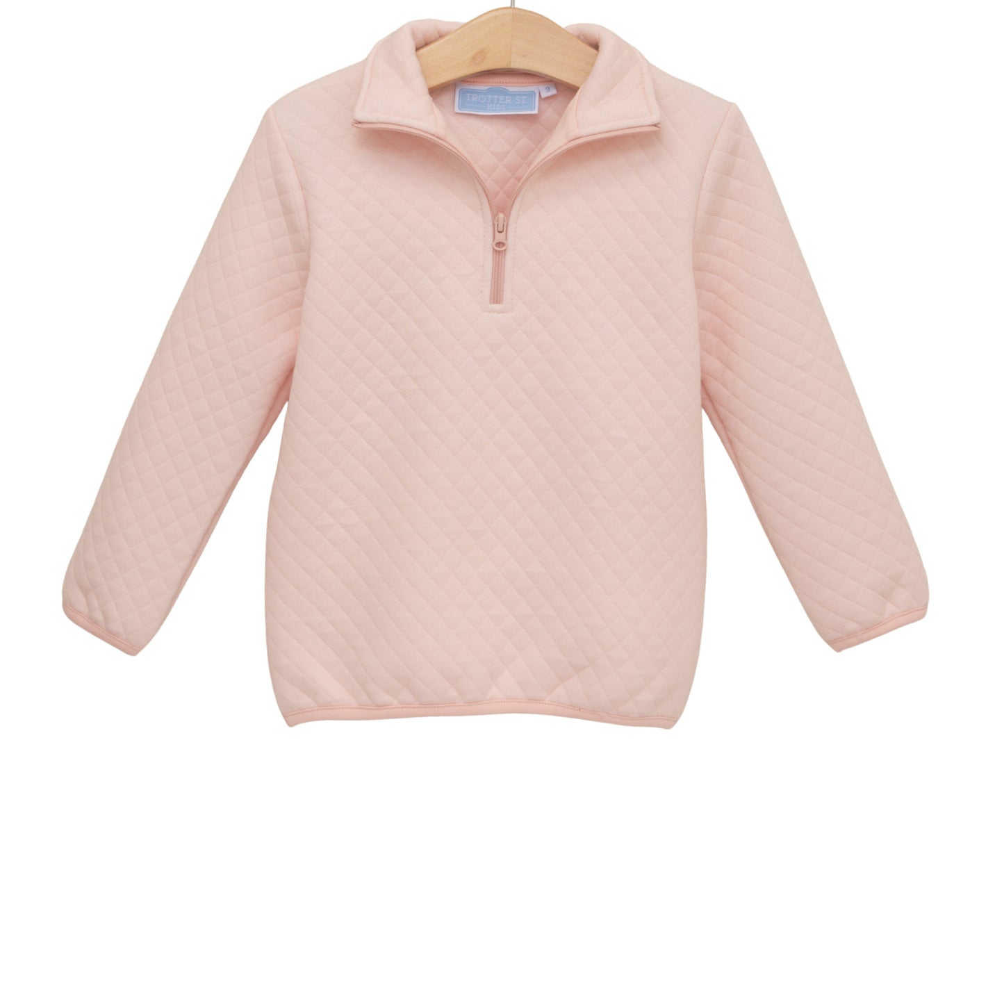 1/4 Zip Quilted Pullover/Lt Pnk