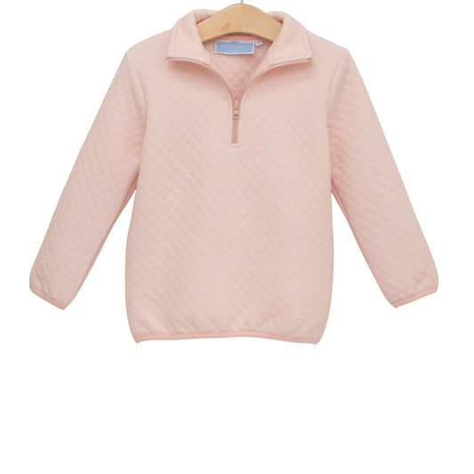 1/4 Zip Quilted Pullover/Lt Pnk