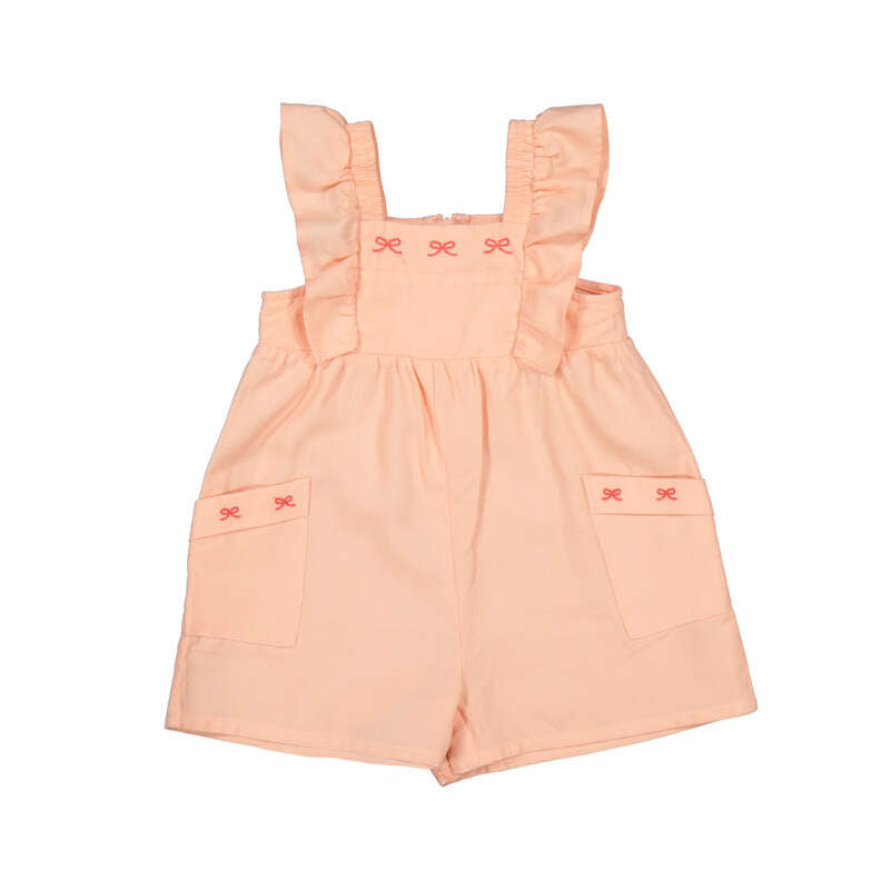 Bows Romper - Tangerine
