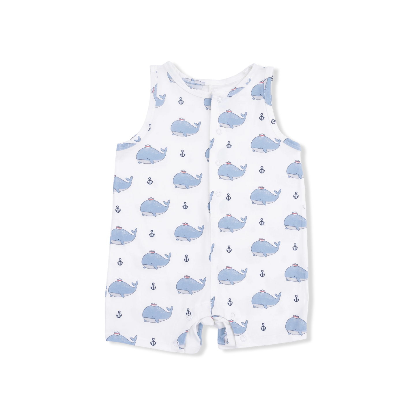 Shortie S/L Romper - Bubbly Sailor Whales