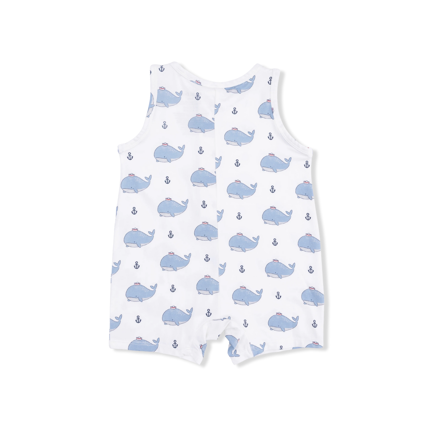 Shortie S/L Romper - Bubbly Sailor Whales