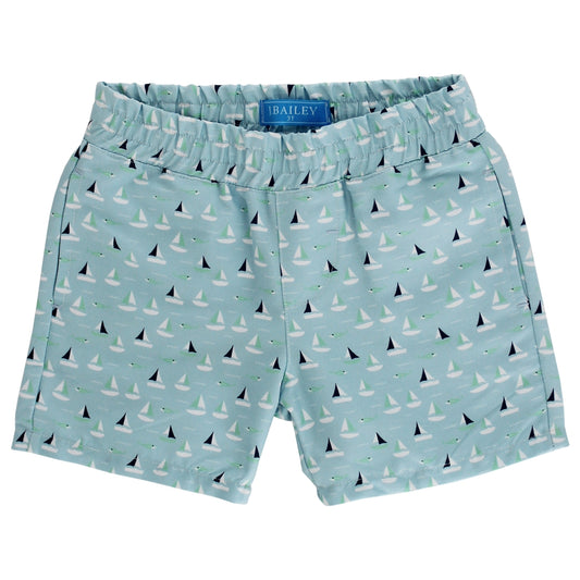 Seaside Pull On Short - Sailboats