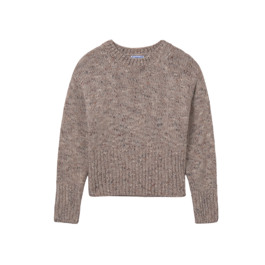 Girl's Knit Sweater - Brown