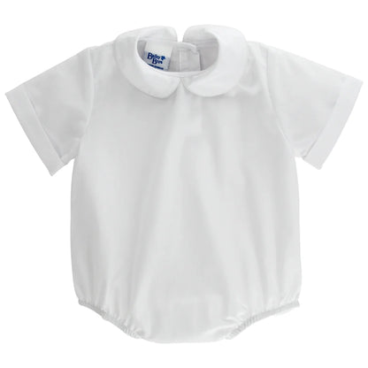 Boys S/S Piped Onesie-White