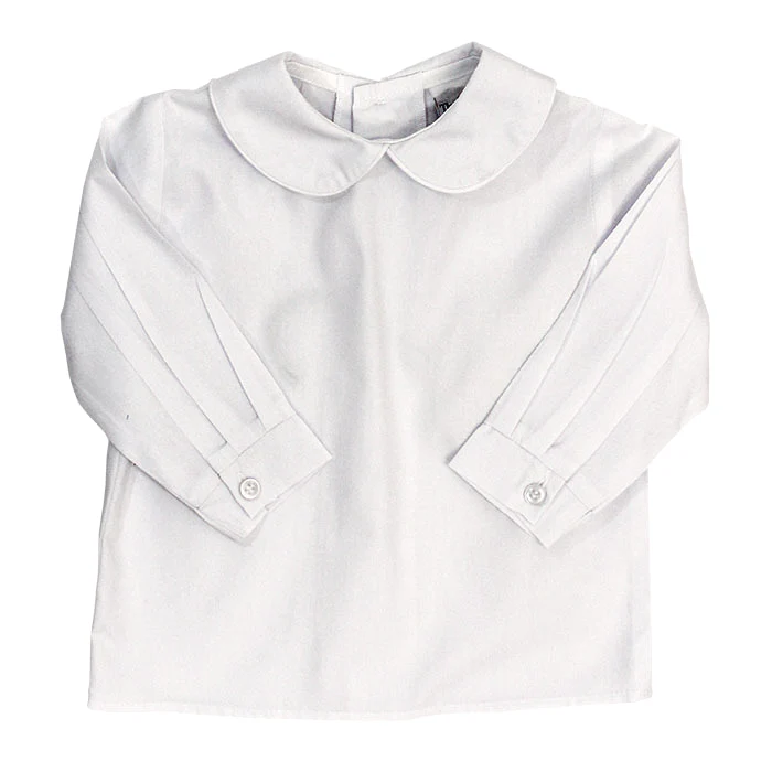 Boys L/S Piped Shirt - White