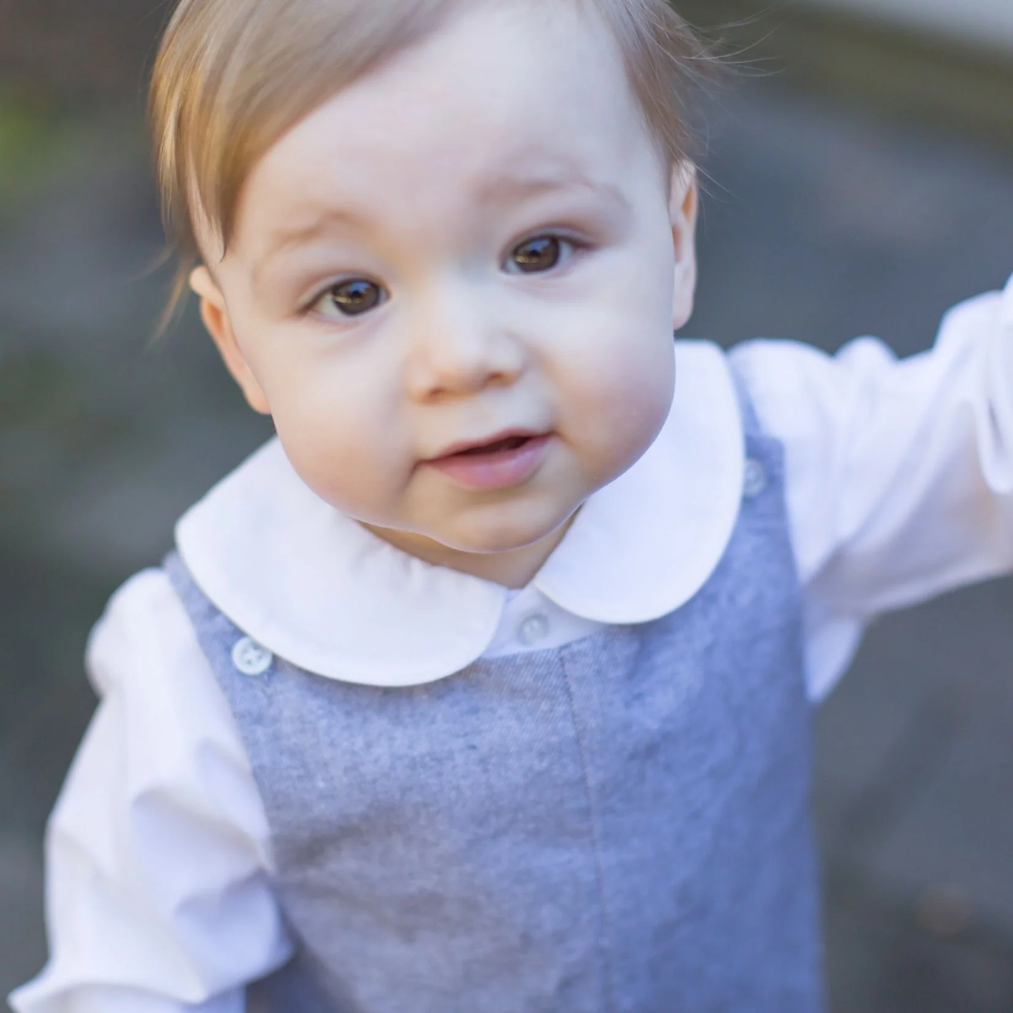 Boys L/S Piped Shirt - White